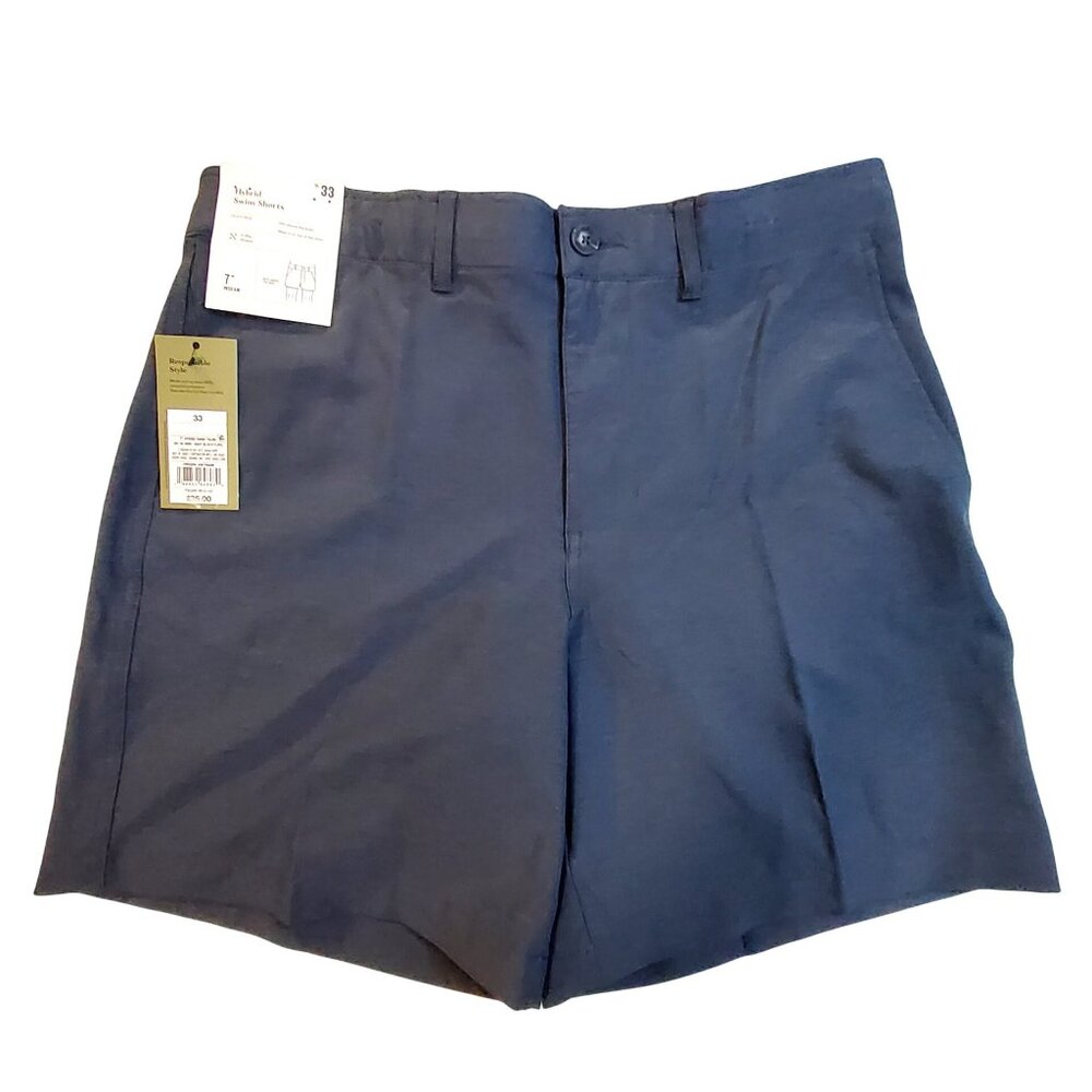 Goodfellow & Co Mens Navy Blue Performance Stretch Shorts  Blend Waist Size 33